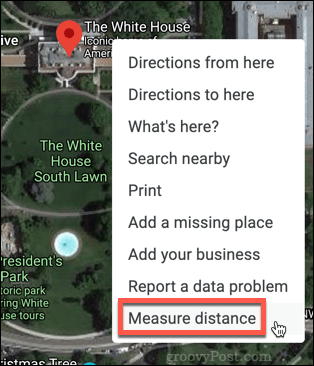 Option de mesure de distance de Google Maps