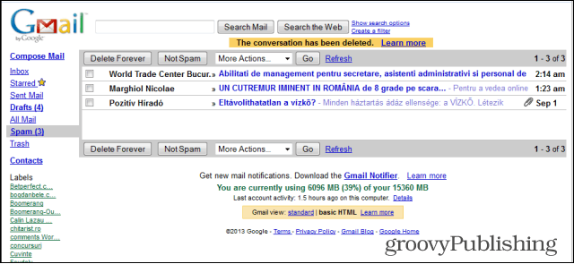 Gmail ancien style html