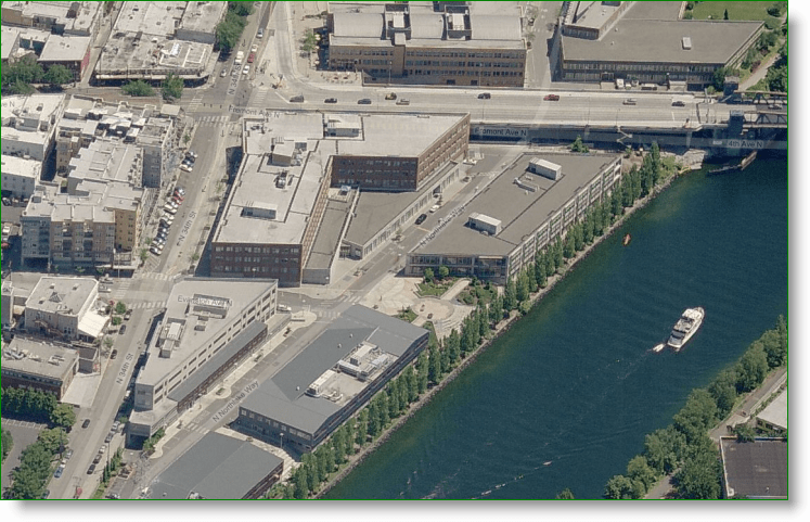 Bing Maps Bird's Eye View - Siège de Google à Seattle - Fremont Wa