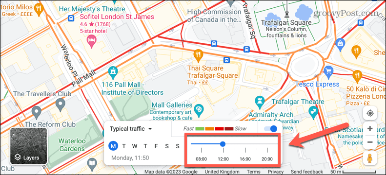 google maps temps de circulation typique