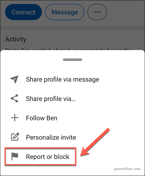 Signaler ou bloquer un utilisateur sur LinkedIn