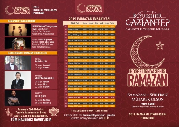 Quels sont les événements du Ramadan de la municipalité de Gaziantep en 2019?