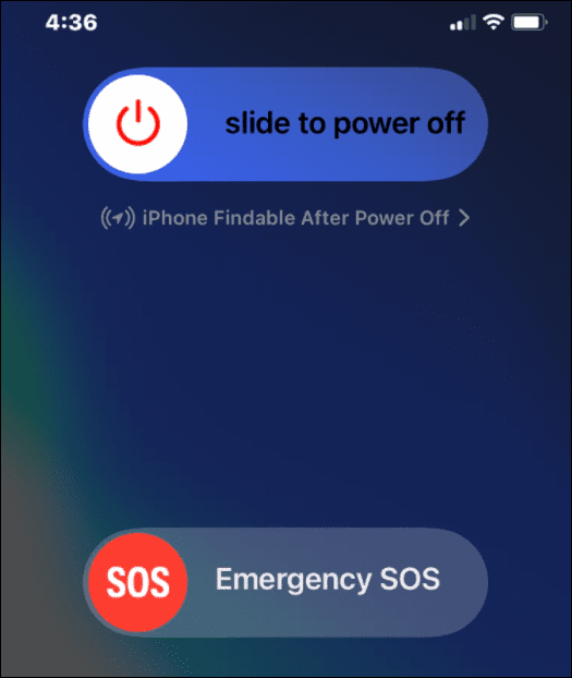 Curseur SOS d'urgence iPhone