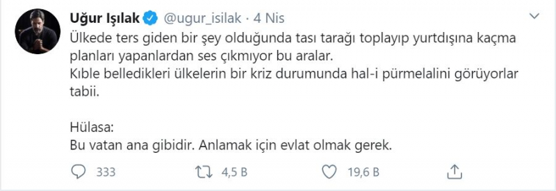 Uğur mots Isilak comme gifle aux employés de la calomnie Turquie