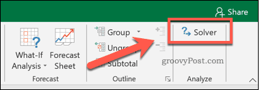 Le bouton Solveur dans Excel