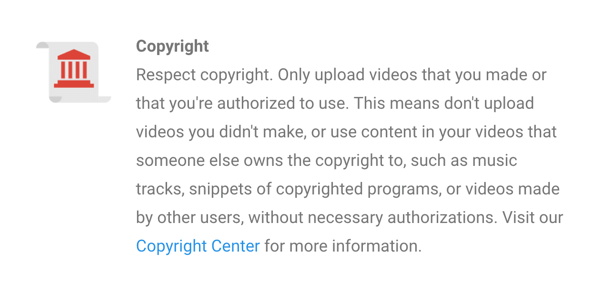 La politique sur les droits d'auteur de YouTube est clairement énoncée.