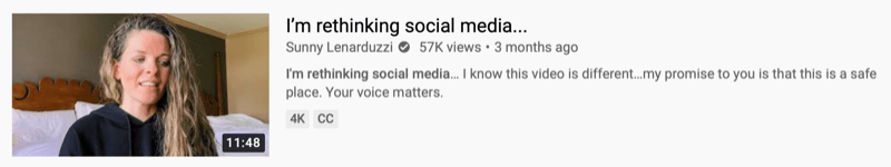 exemple vidéo youtube par @sunnylenarduzzi de «Je repense les médias sociaux…»