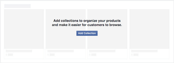 ajouter une collection pour organiser les produits de la boutique facebook