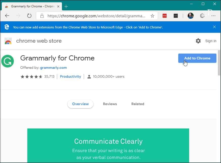 5 Installer l'extension Chrome Chrome Web Store Edge