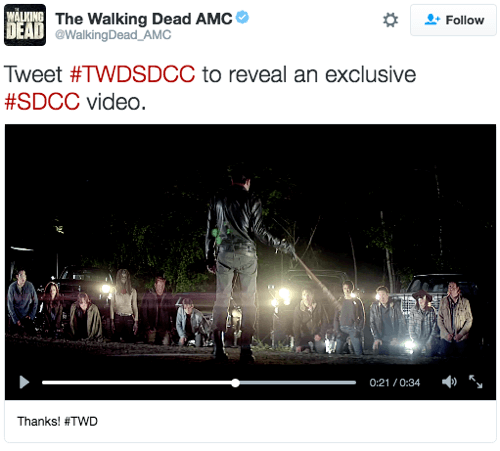 Walking Dead Twitter carte de déverrouillage instantané