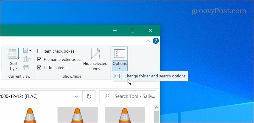 Options de l'explorateur de fichiers Windows 10