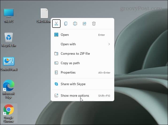 Nouveau menu contextuel Windows 11