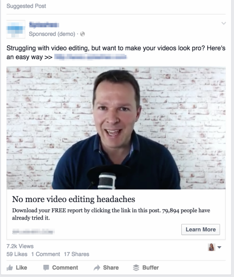 publicité vidéo facebook dans le fil d'actualité