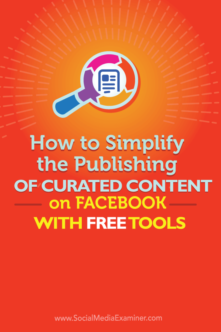 Comment simplifier la publication de contenu organisé sur Facebook avec des outils gratuits: Social Media Examiner