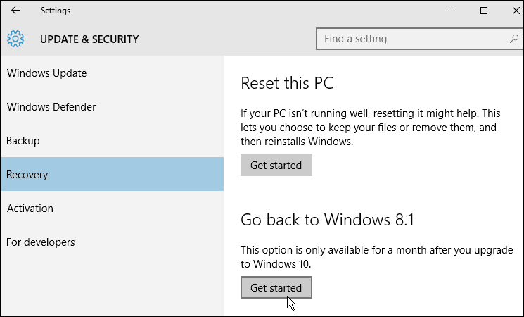 récupération Windows 10