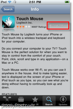 installer la souris tactile logitech sur iphone