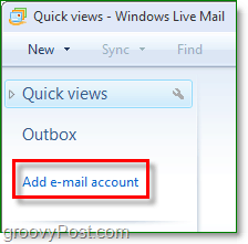 ajouter un compte de messagerie à Windows Live Mail