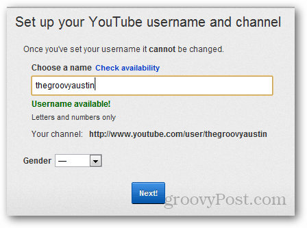 configurer le nom d'utilisateur YouTube
