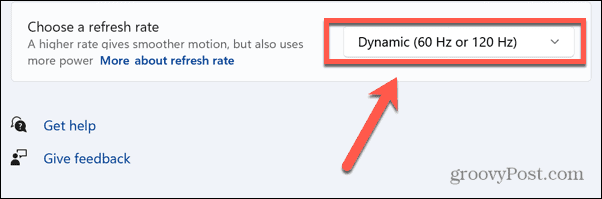 taux de rafraichissement dynamique windows 11