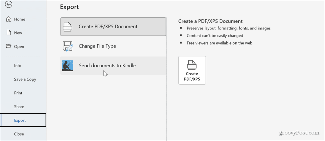 Comment envoyer des documents Word au Kindle à partir de Windows 11