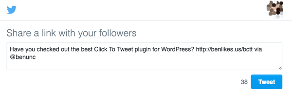 Le plugin WordPress Better Click to Tweet affiche des tweets pré-remplis que les utilisateurs peuvent partager sur Twitter.