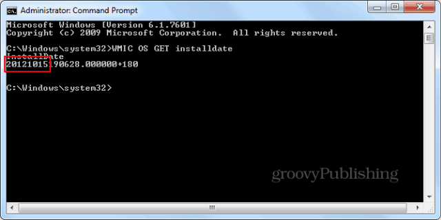 Windows installation date cmd promptwmic enter