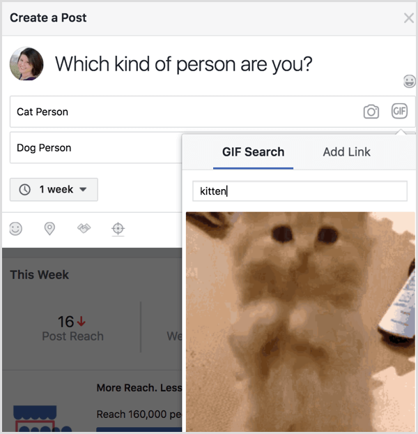 Recherche GIF sondage Facebook