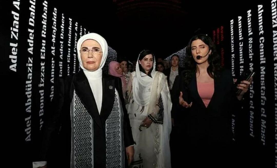 La Première Dame Erdoğan a visité l'exposition « Gaza: résister à l'humanité » avec les épouses des dirigeants !