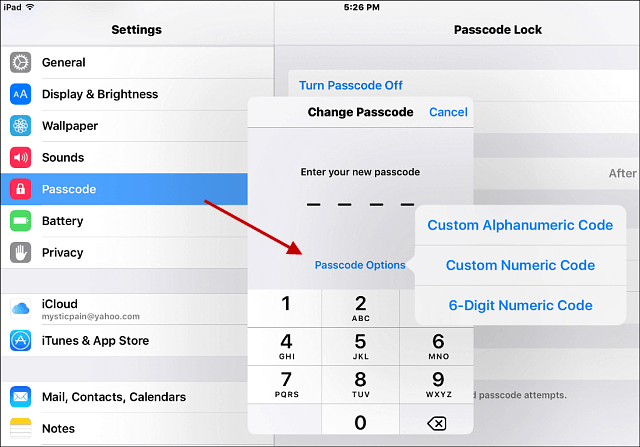 Mot de passe fort iOS 9
