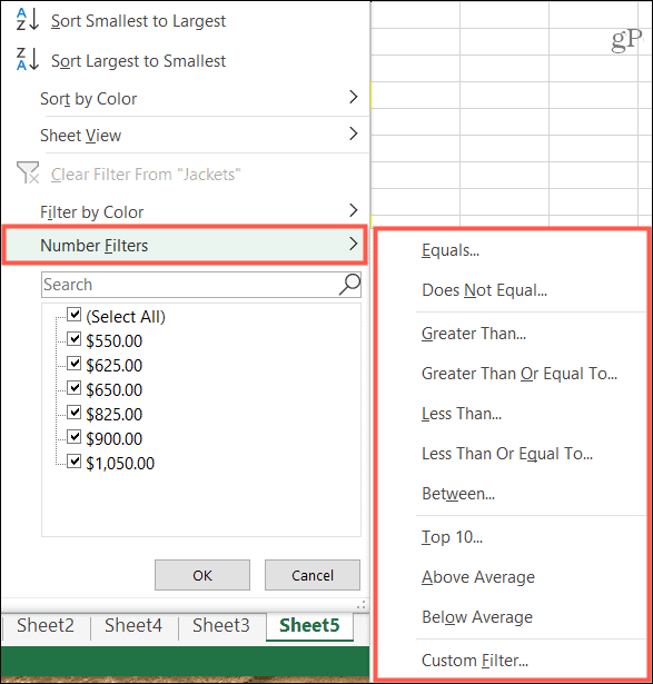 Filtrer par condition dans Excel