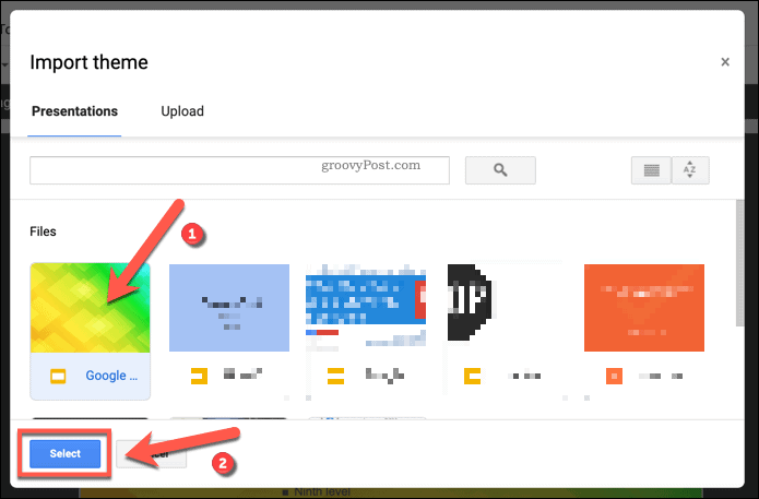 Importer un thème de modèle existant dans une présentation Google Slides