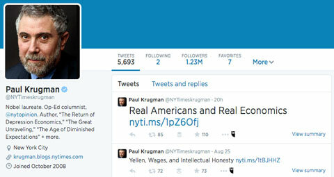 profil twitter de paul krugman