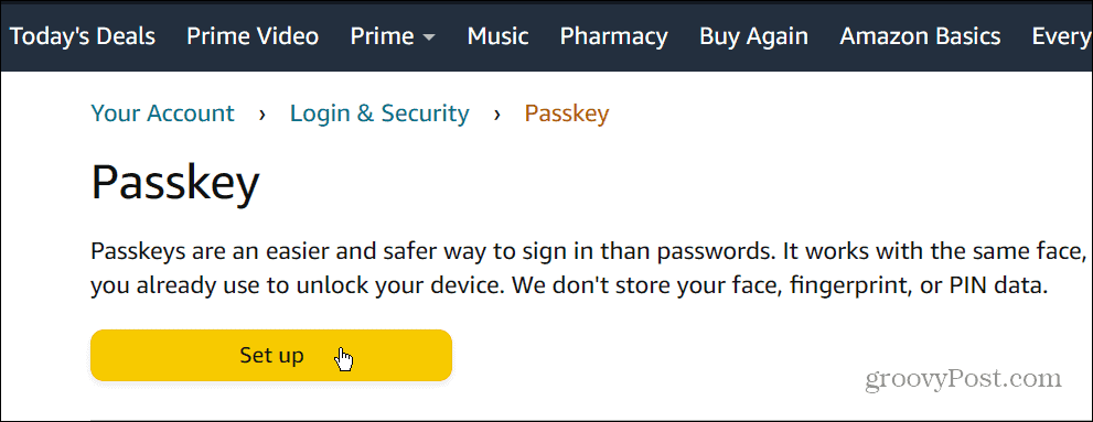 configurer la page d'explication du mot de passe