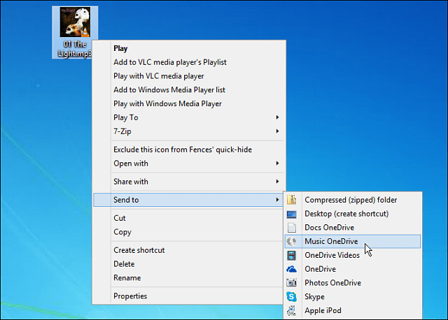 Comment ajouter OneDrive au menu Envoyer vers de Windows