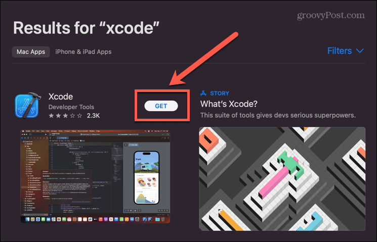 magasin d'applications obtenir xcode