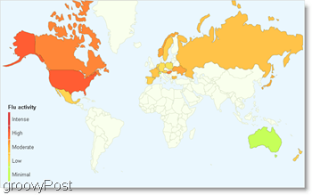 voir les tendances de la grippe google dans le monde, maintenant dans 16 pays supplémentaires