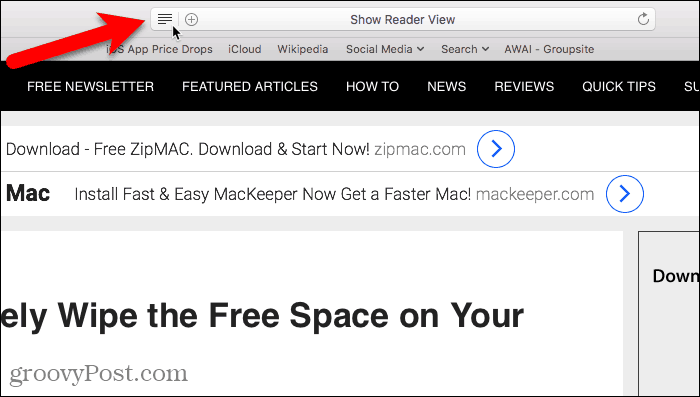 Afficher la vue Reader dans Safari pour Mac