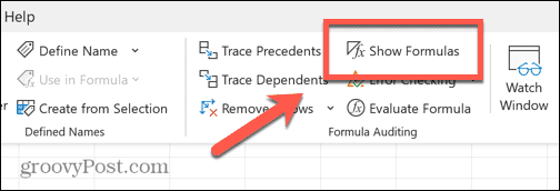 Excel afficher le bouton de formule désélectionné