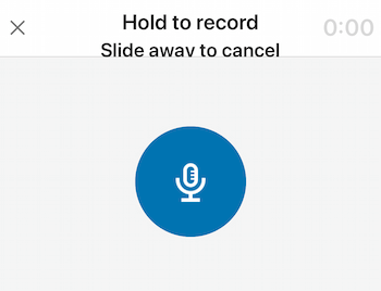 icône de microphone pour enregistrer un message audio LinkedIn