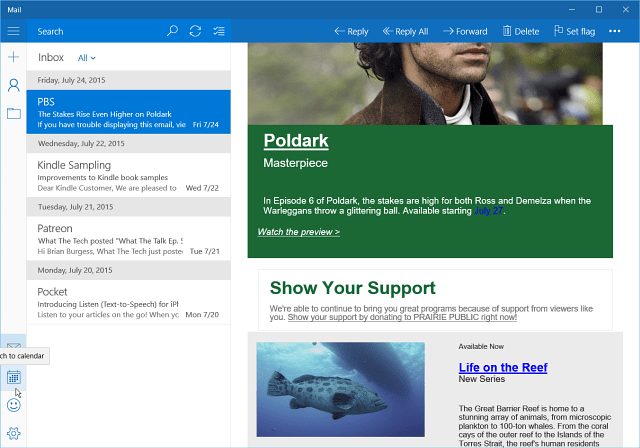 Inbox Mail App Windows 10