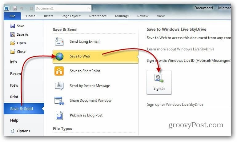 Comment mapper un lecteur réseau vers Windows Live Skydrive à l'aide d'Office 2010