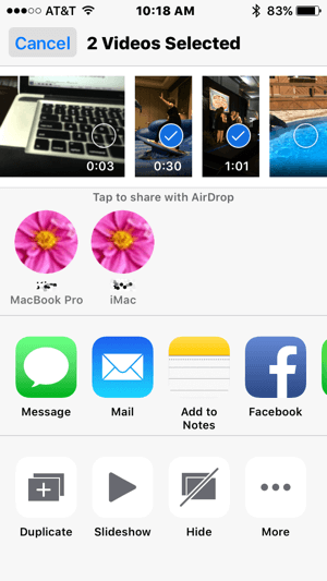 AirDrop facilite le transfert de vidéos de votre iPhone vers votre Mac.