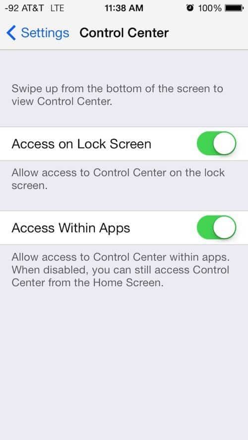 Comment désactiver le centre de contrôle iOS 7 lors de l'utilisation des applications