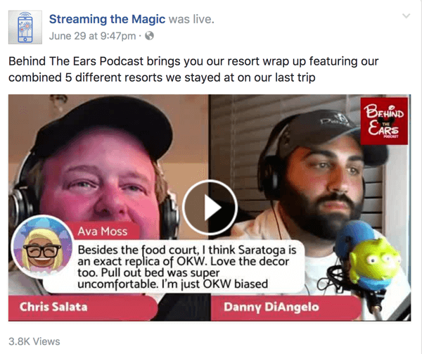 Les co-animateurs de Behind the Ears partagent une mine de connaissances sur tout ce qui concerne Disney sur leur émission Facebook Live.