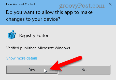 Boîte de dialogue Contrôle de compte d'utilisateur dans Windows 10