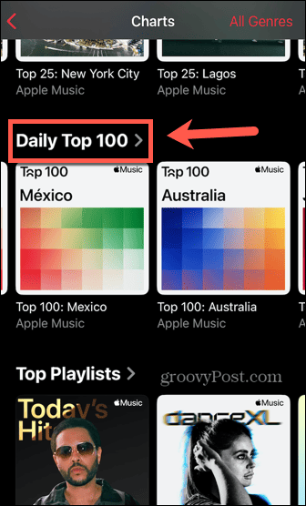 Top 100 des classements quotidiens Apple Music