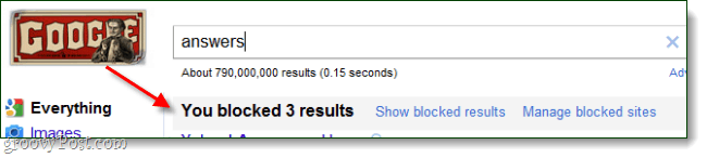 google search 3 résultats bloqués