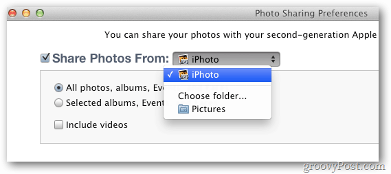 Partage de photos iTunes