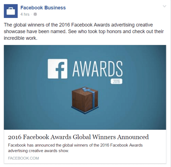 Prix ​​facebook 2016