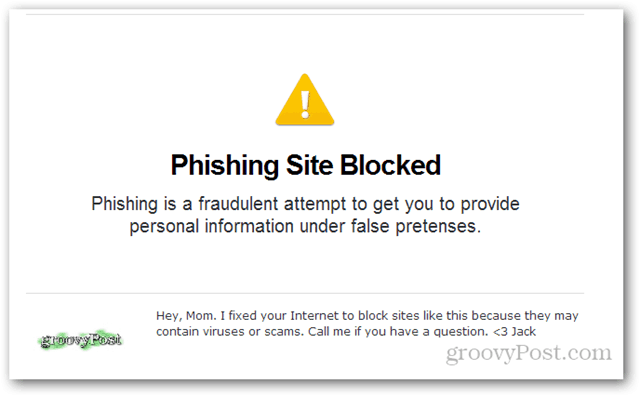 opendns site de phishing bloqué